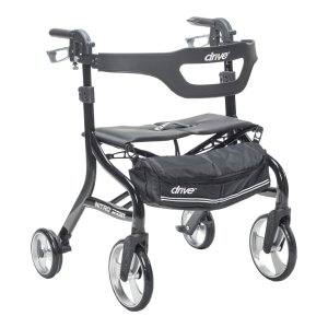 Drive Medical Nitro Sprint HD Rollator - Supports up to 500 lbs, Black, Pack of 1, 102662BK-HD